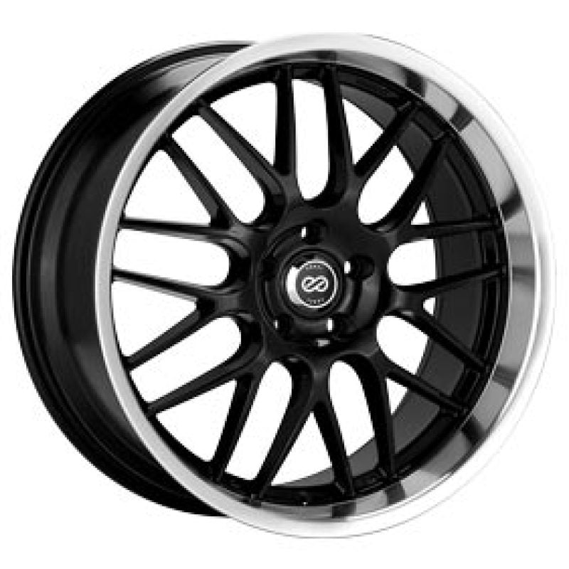 Enkei L Wheel in Black w/ Machined Lip - 18x9, 5x114.3, 40mm Offset