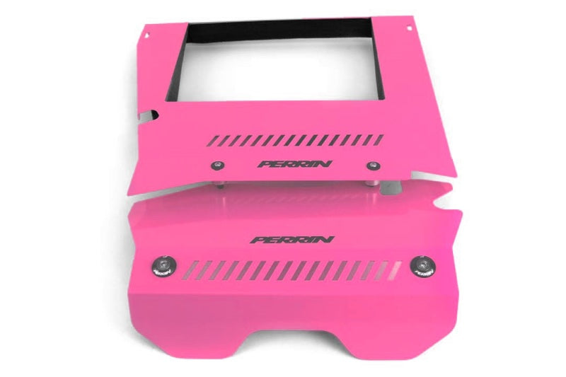 PERRIN 2015+ Subaru WRX Engine Cover Kit (Intercooler Shroud + Pulley Cover) - Hyper Pink