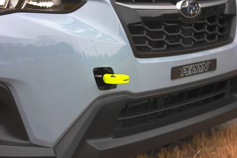 PERRIN 2022 Subaru WRX / 18-21 Crosstrek / 14-21 Forester Tow Hook Kit (Front) - Neon Yellow