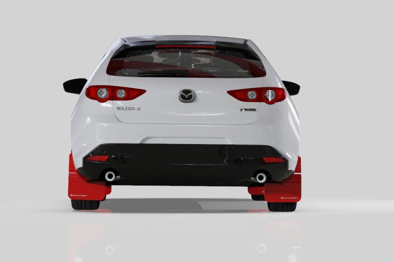 Rally Armor 19-25 Mazda3 Hatchback Red UR Mud Flap w/White Logo