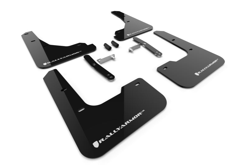 Rally Armor 24-25 Tesla Model 3 Highland Black UR Mud Flap White Logo