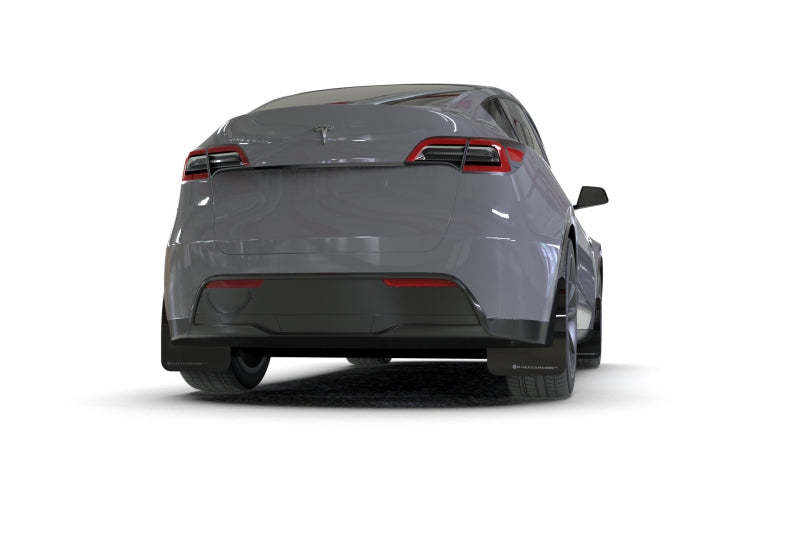 Rally Armor 20-26 Tesla Model Y, Juniper Y Black Mud Flap - Metallic Black Logo