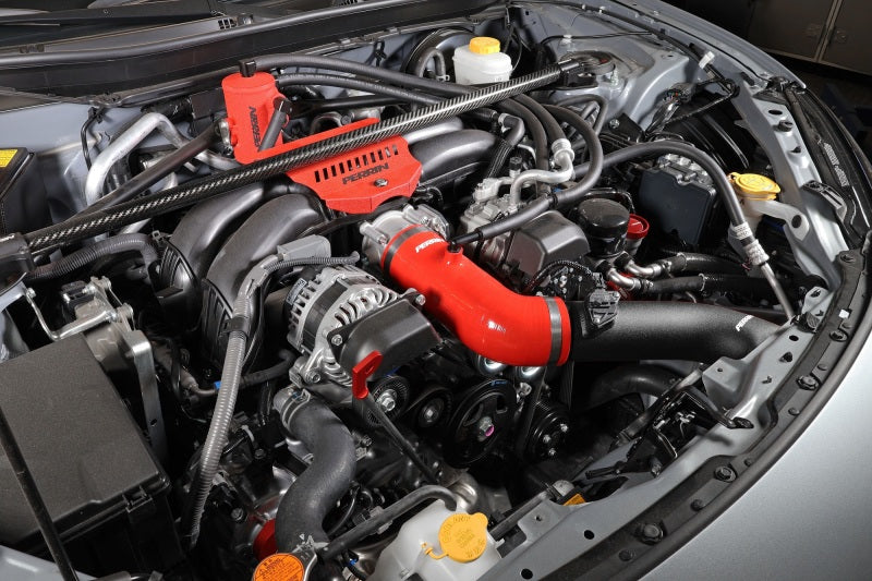 PERRIN 22-23 Subaru BRZ/Toyota GR86 Silicone Inlet Hose (3in. ID / SS Wire) - Red