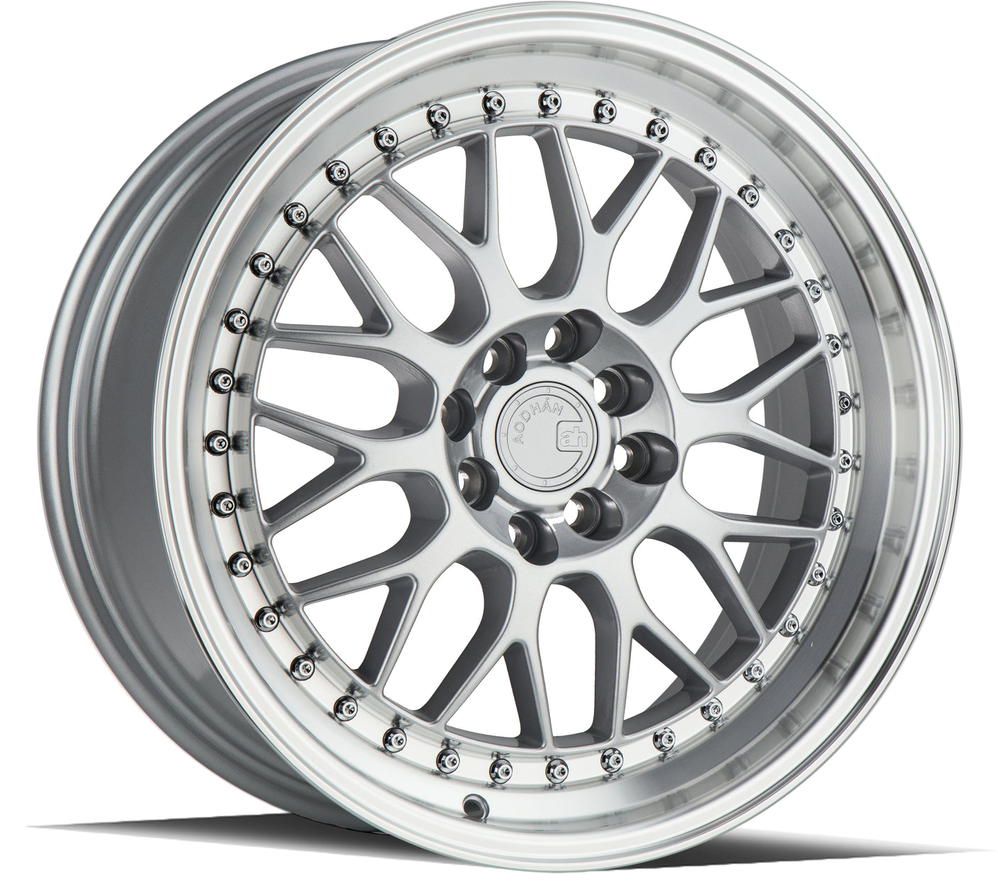 Aodhan AH02 17X8 4X100/114.3 +35 Offset Wheel - Silver w/ Machined Lip - Aodhan Aftermarket Wheel