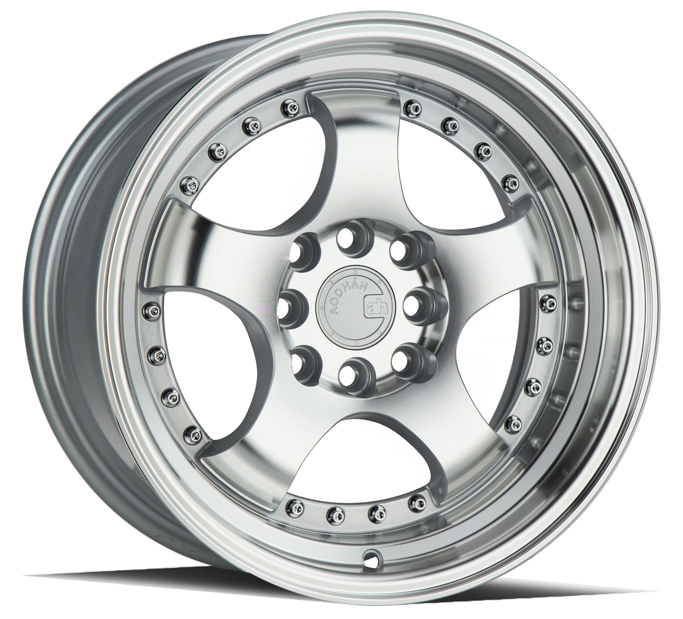 Aodhan AH03 15X8 4X100/114.3 +20 Offset Wheel - Silver w/Machined Face - Aodhan Aftermarket Wheel