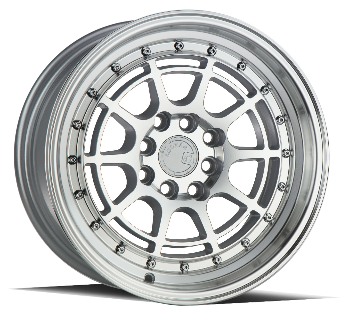 Aodhan AH04 15X8 4X100/114.3 +20 Offset Wheel - Silver w/Machined Face - Aodhan Aftermarket Wheel