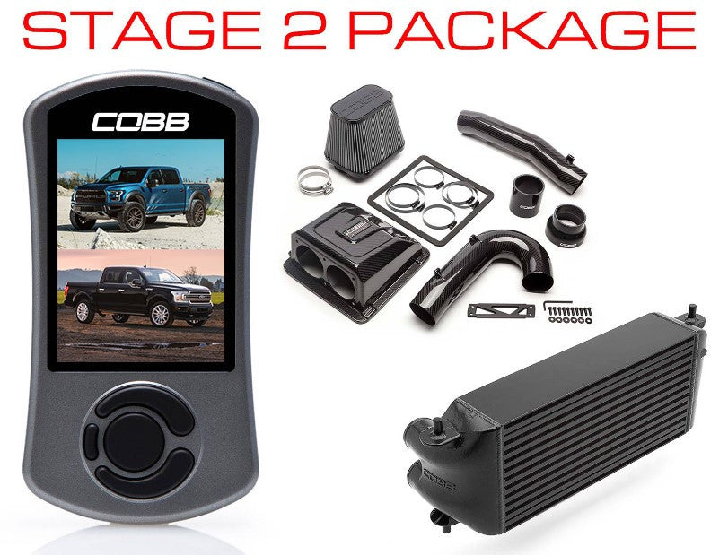 Cobb 17-20 Ford F-150 Ecoboost Raptor Stage 2+ CAN Flex Fuel Power Pkg (OE Loc I/C) - Black