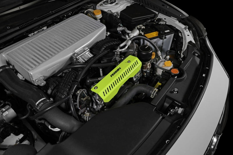 PERRIN 22-23 Subaru WRX Pulley Cover (Short Version - Works w/AOS System) - Neon Yellow