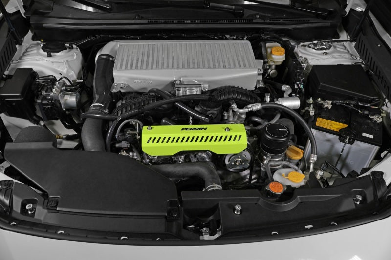 PERRIN 22-23 Subaru WRX Pulley Cover (Short Version - Works w/AOS System) - Neon Yellow