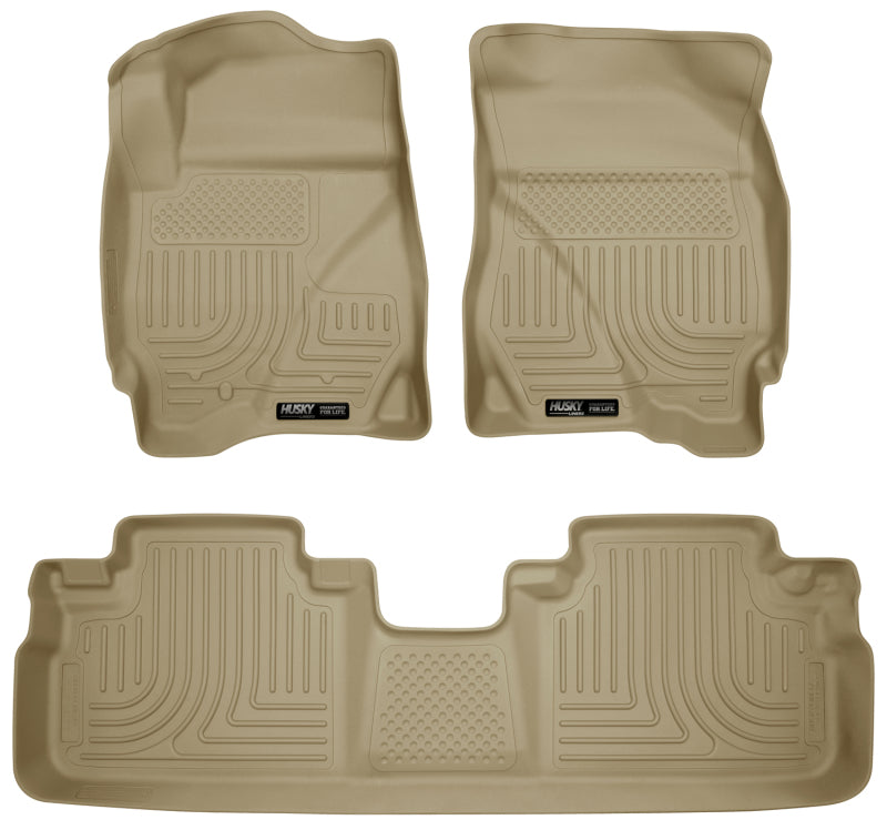 Husky Liners 09-12 Ford Escape/Mazda Tribute (Base/Hybrid) WeatherBeater Combo Tan Floor Liners