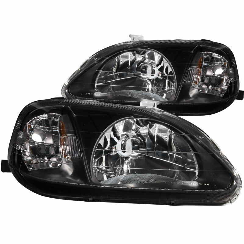 ANZO 1999-2000 Honda Civic Crystal Headlights Black