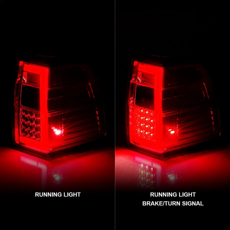 ANZO 07-17 For Expedition LED Taillights w/ Light Bar Chrome Housing Red/Clear Lens