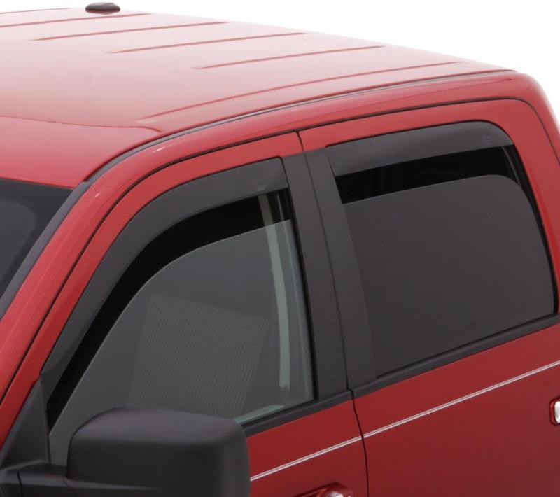 AVS 09-18 Dodge RAM 1500 Quad Cab Ventvisor Low Profile In-Channel Deflectors 4pc - Smoke