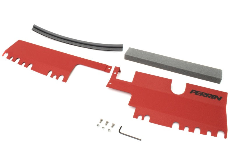 PERRIN 15-21 WRX/STI Radiator Shroud (With OEM Intake Scoop) - Red