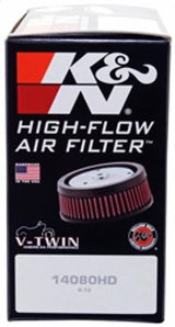 K&N Replacement Unique Air Filter 6.625in L x 4.75in W x 1.625in H with 1 Flange for Harley Davidson