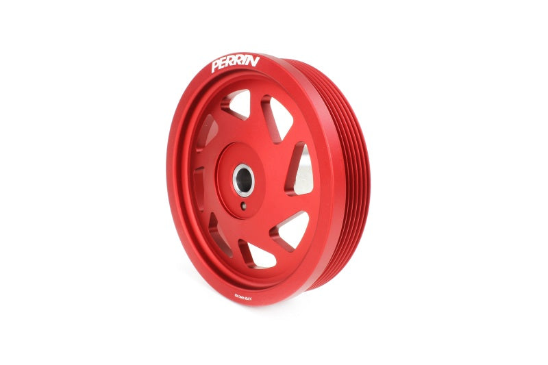 PERRIN 2022 BRZ/86 / 19-22 Subaru WRX Lightweight Crank Pulley (FA/FB Eng w/Small Hub) - Red