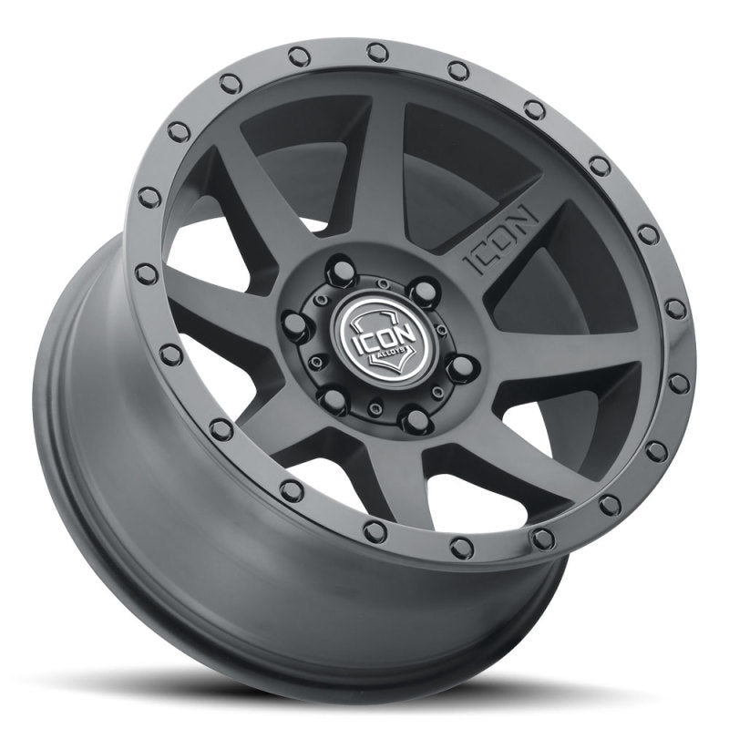 ICON Rebound 17x8.5 5x5 -6mm Offset 4.5in BS 71.5mm Bore Double Black Wheel