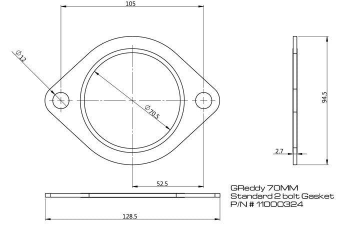 GReddy 70mm Exhaust Oval Gasket