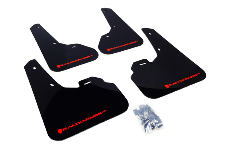 Rally Armor 10-13 Mazda3/Speed3 (Hatch/Sedan) Black UR Mud Flap w/Red Logo