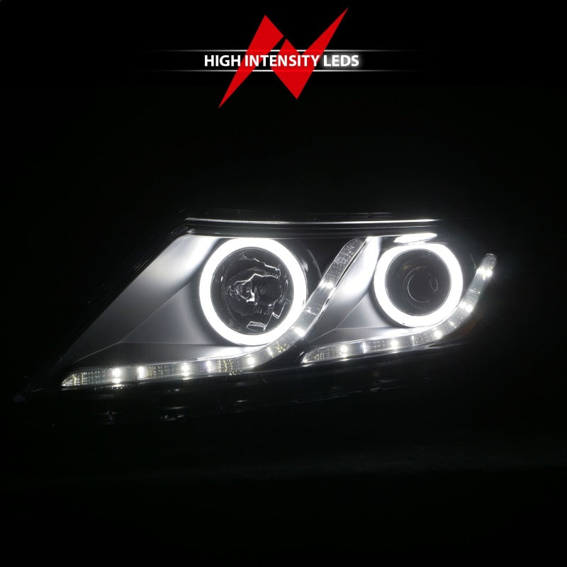 ANZO 2011-2013 Kia Optima Projector Headlights w/ Halo Black (CCFL)