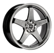 Enkei EV5 Wheel in Black w/ Machined Lip - 17x7, 5x100, 38mm Offset