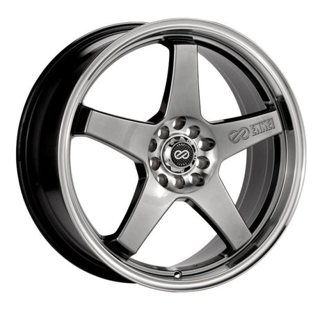 Enkei EV5 Wheel in Black w/ Machined Lip - 17x7, 5x100, 38mm Offset
