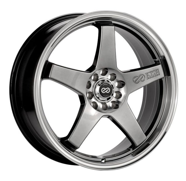 Enkei EV5 Wheel in Black w/ Machined Lip - 17x7, 5x100, 38mm Offset