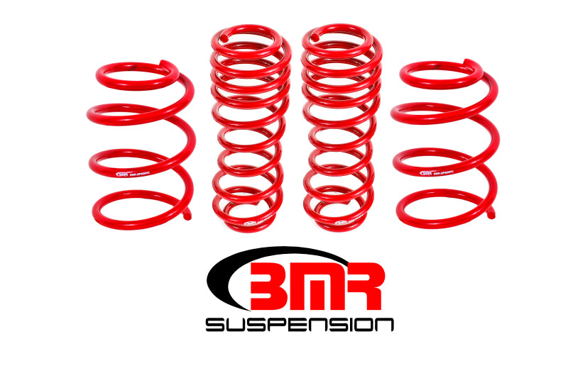 BMR 05-14 S197 Mustang GT Handling Version Lowering Springs (Set Of 4) - Red