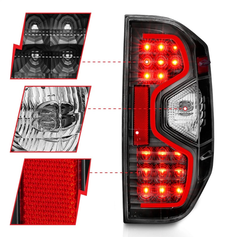 ANZO 2014-2015 Toyota Tundra LED Taillights Black