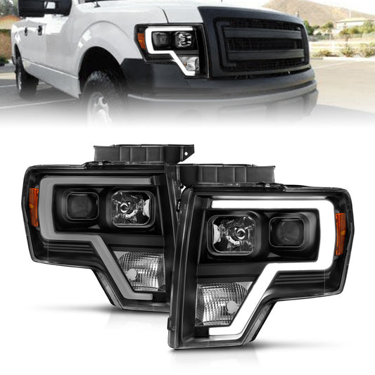 ANZO 2009-2014 Ford F-150 Projector Light Bar H.L Black Amber