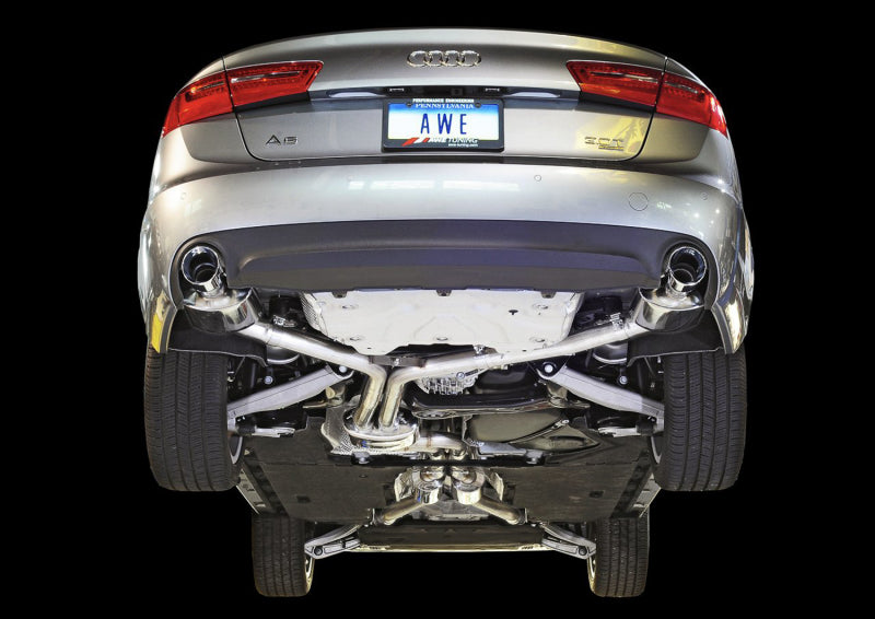 AWE Tuning Audi C7 A6 3.0T Touring Edition Exhaust - Dual Outlet Chrome Silver Tips