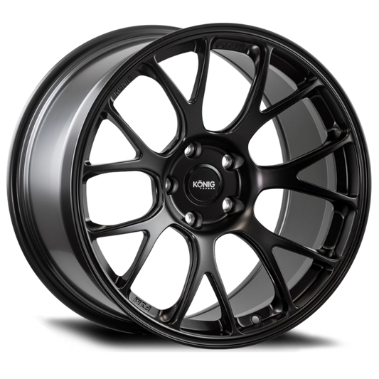 Konig Forged F1M 18X9.5 5X114.3 ET25 Satin Black Knurled Bead