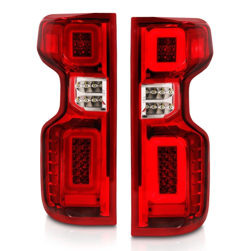 Anzo 19-21 Chevy Silverado Full LED Tailights Chrome Housing Red/Clear Lens G2 (w/C Light Bars)