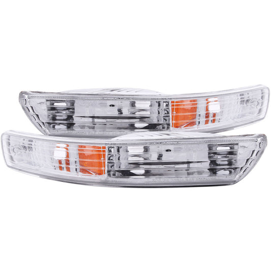 ANZO 1998-2001 Acura Integra Euro Parking Lights Chrome w/ Amber Reflector