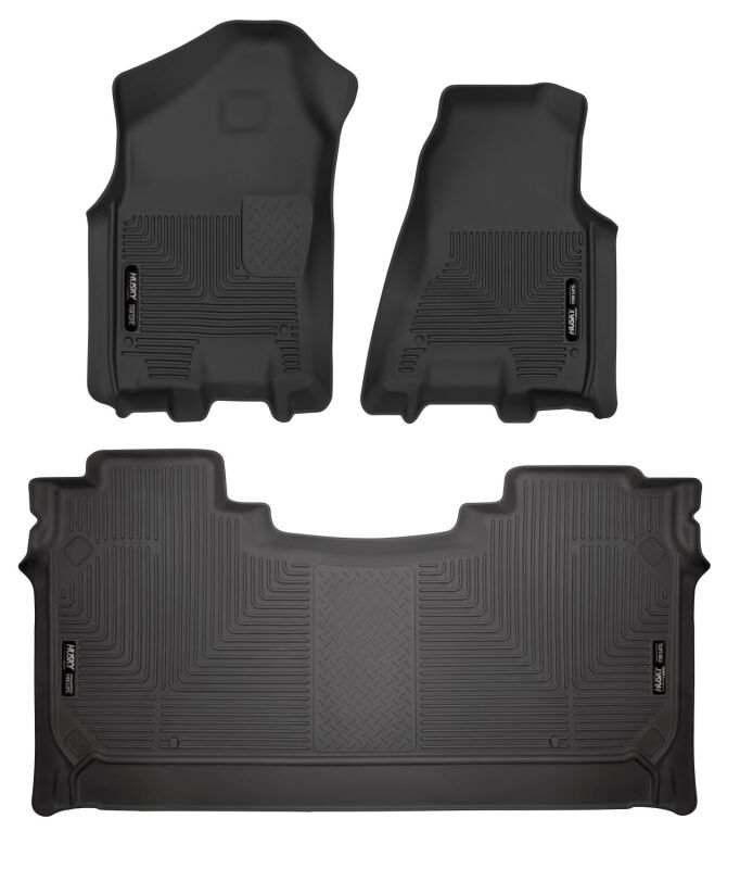 Husky Liners 19 Dodge Ram 1500 Crew Cab Weatherbeater Black Front & 2nd Seat Floor Liners