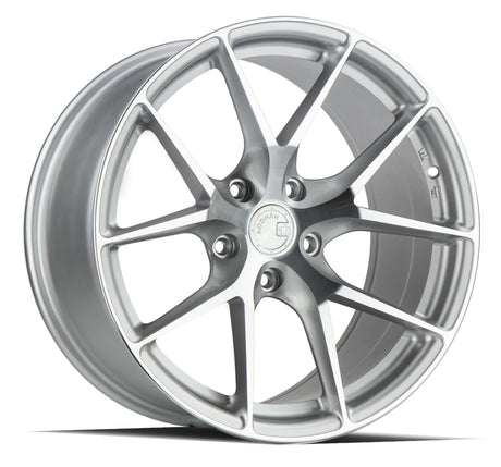 Aodhan AFF7 19X9.5 5X112 +35 Offset Wheel - Gloss Silver Machined Face - Aodhan Aftermarket Wheel