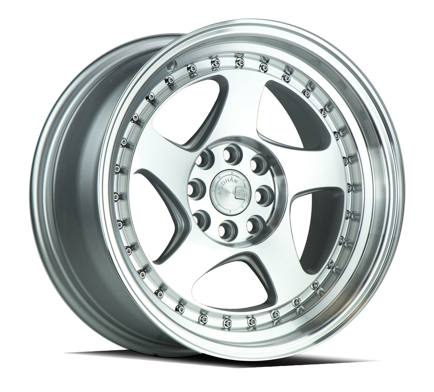 Aodhan AH01 16X8 4X100/114.3 +15 Offset Wheel - Silver w/Machined Face - Aodhan Aftermarket Wheel