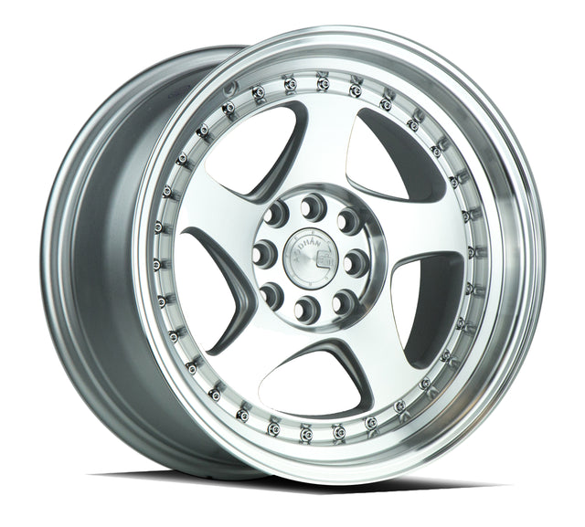 Aodhan AH01 16X8 4X100/114.3 +15 Offset Wheel - Silver w/Machined Face - Aodhan Aftermarket Wheel