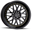 Aodhan AH02 17X8 5X100/114.3 +35 Offset Wheel - Gloss Black ( Gold Rivet) - Aodhan Aftermarket Wheel