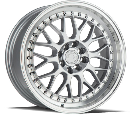 Aodhan AH02 17X8 4X100/114.3 +35 Offset Wheel - Silver w/ Machined Lip - Aodhan Aftermarket Wheel