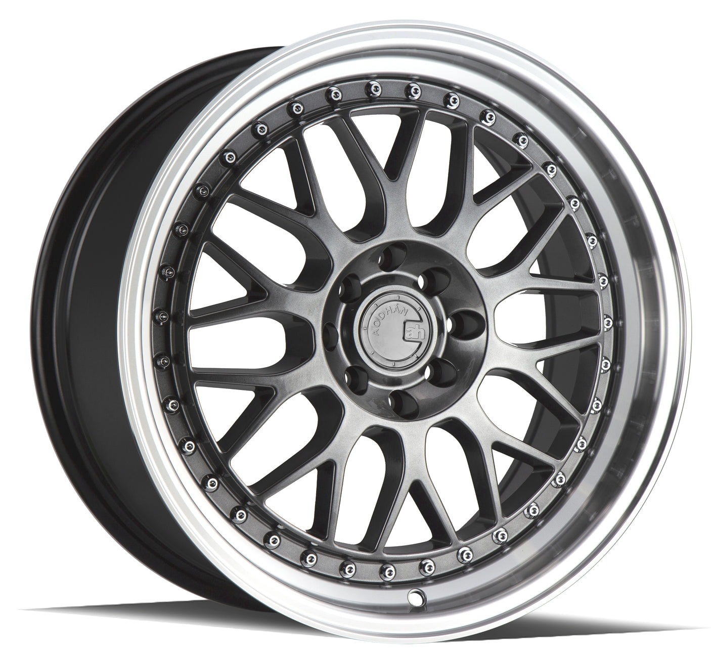 Aodhan AH02 17X8 4X100/114.3 +35 Offset Wheel - Hyper Black w/ Machined Lip - Aodhan Aftermarket Wheel