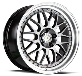 Aodhan AH02 18X8.5 5X114.3 +35 Offset Wheel - Hyper Black w/ Machined Lip - Aodhan Aftermarket Wheel
