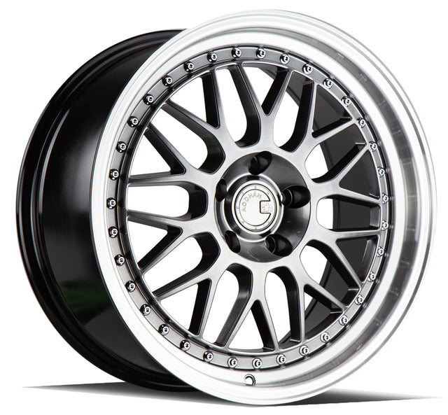 Aodhan AH02 18X8.5 5X120 +35 Offset Wheel - Hyper Black w/ Machined Lip - Aodhan Aftermarket Wheel