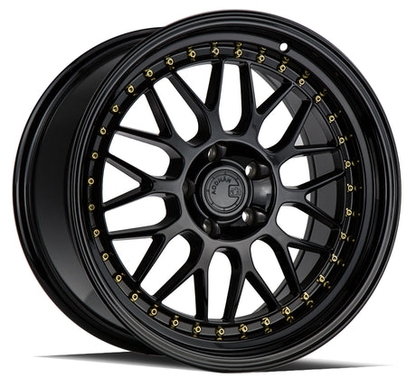 Aodhan AH02 18X9.5 5X114.3 +30 Offset Wheel - Gloss Black ( Gold Rivet) - Aodhan Aftermarket Wheel