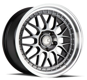 Aodhan AH02 18X9.5 5X100 +35 Offset Wheel - Hyper Black w/ Machined Lip - Aodhan Aftermarket Wheel
