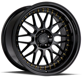 Aodhan AH02 19X11 5X114.3 +22 Offset Wheel - Gloss Black ( Gold Rivet) - Aodhan Aftermarket Wheel