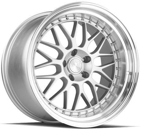 Aodhan AH02 19X11 5X114.3 +22 Offset Wheel - Silver w/ Machined Lip - Aodhan Aftermarket Wheel