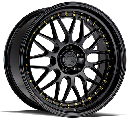 Aodhan AH02 19X9.5 5X114.3 +12 Offset Wheel - Gloss Black ( Gold Rivet) - Aodhan Aftermarket Wheel