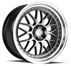 Aodhan AH02 19X9.5 5X112 +35 Offset Wheel - Hyper Black w/ Machined Lip - Aodhan Aftermarket Wheel