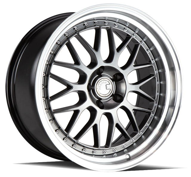 Aodhan AH02 19X9.5 5X114.3 +22 Offset Wheel - Hyper Black w/ Machined Lip - Aodhan Aftermarket Wheel